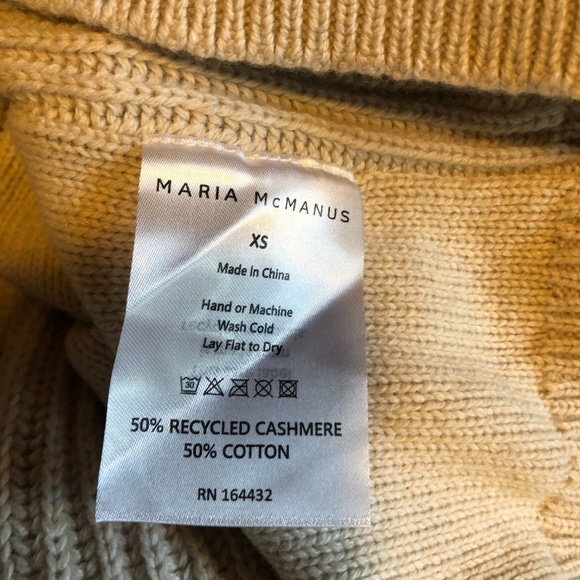 Maria McManus fisherman cashmere rib deep v neck sweater crema NO OFFERS - Picture 5 of 10